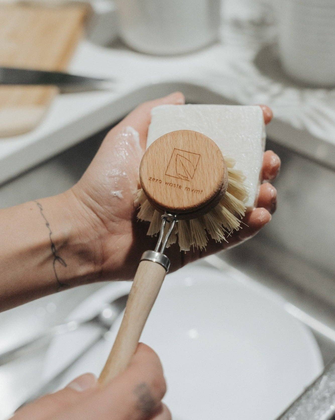 Zero Waste MVMT - Solid Dish Soap Bar | Unscented | Vegan, Organic Zero Waste