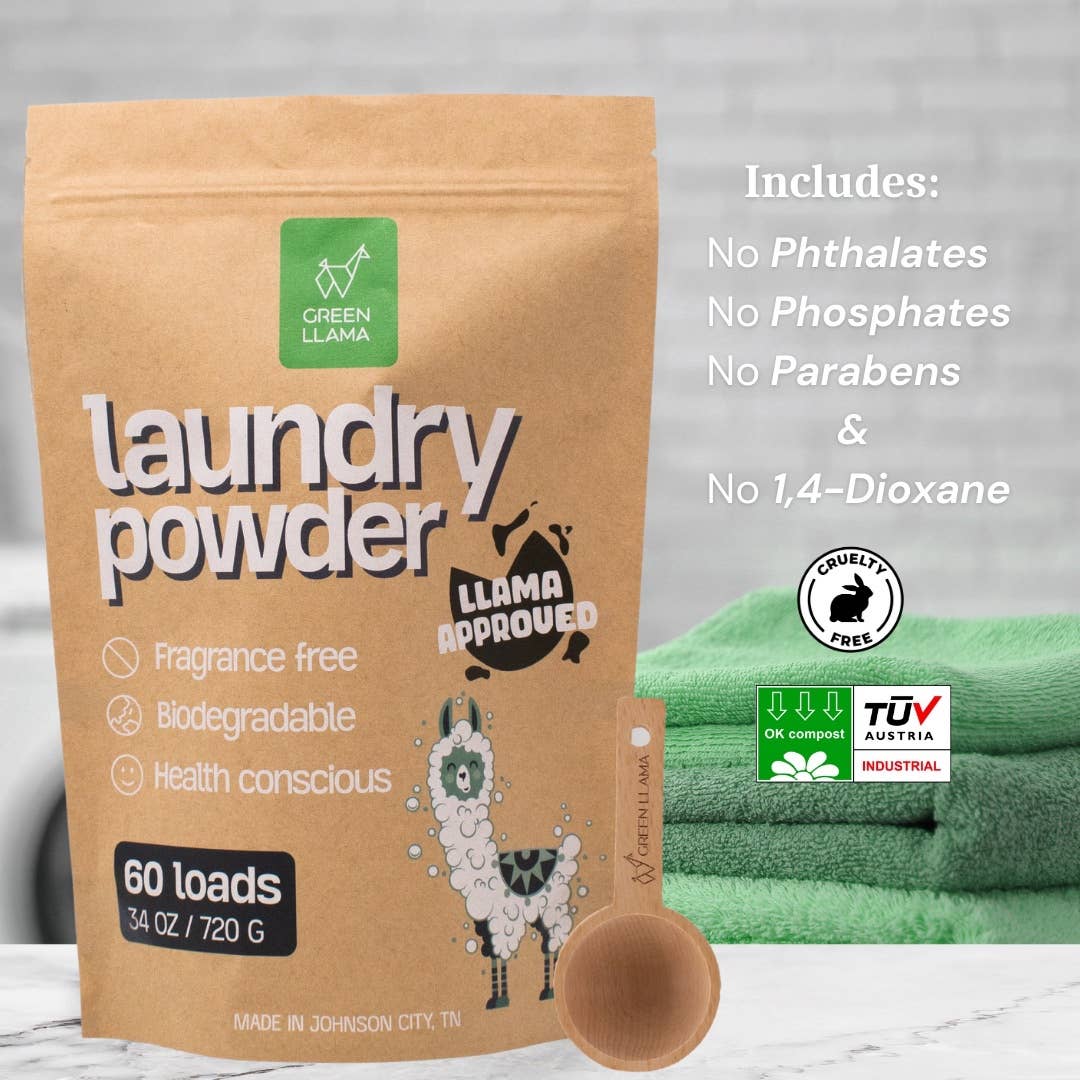 Green Llama - Natural Laundry Powder Fragrance-Free (60 Loads)