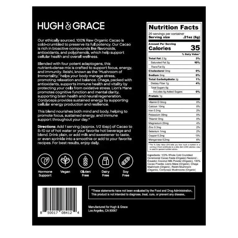 Hugh & Grace - Cacao + Adaptogen Complex