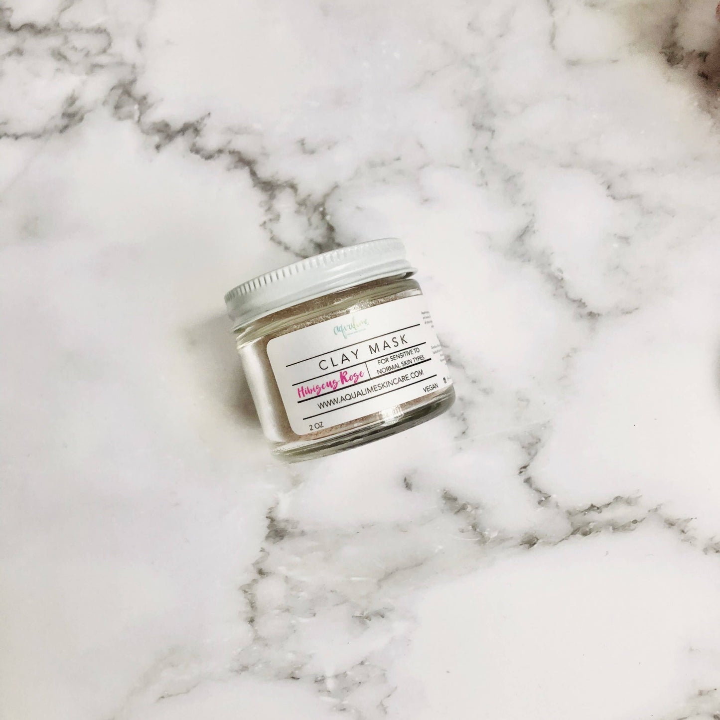 Aqualime - Hibiscus and Rose Clay Facial Mask - 2oz