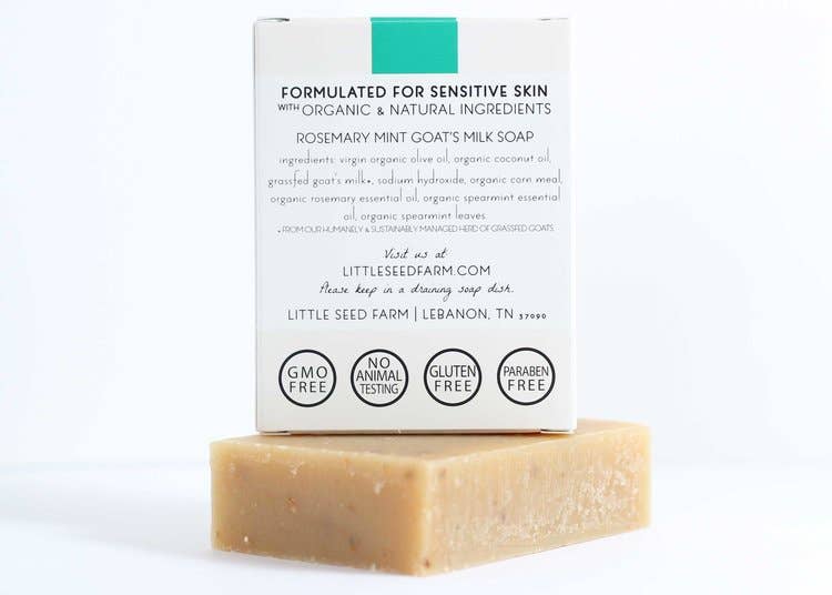 Little Seed Farm - Rosemary Mint Bar Soap - Exfoliating & Energizing