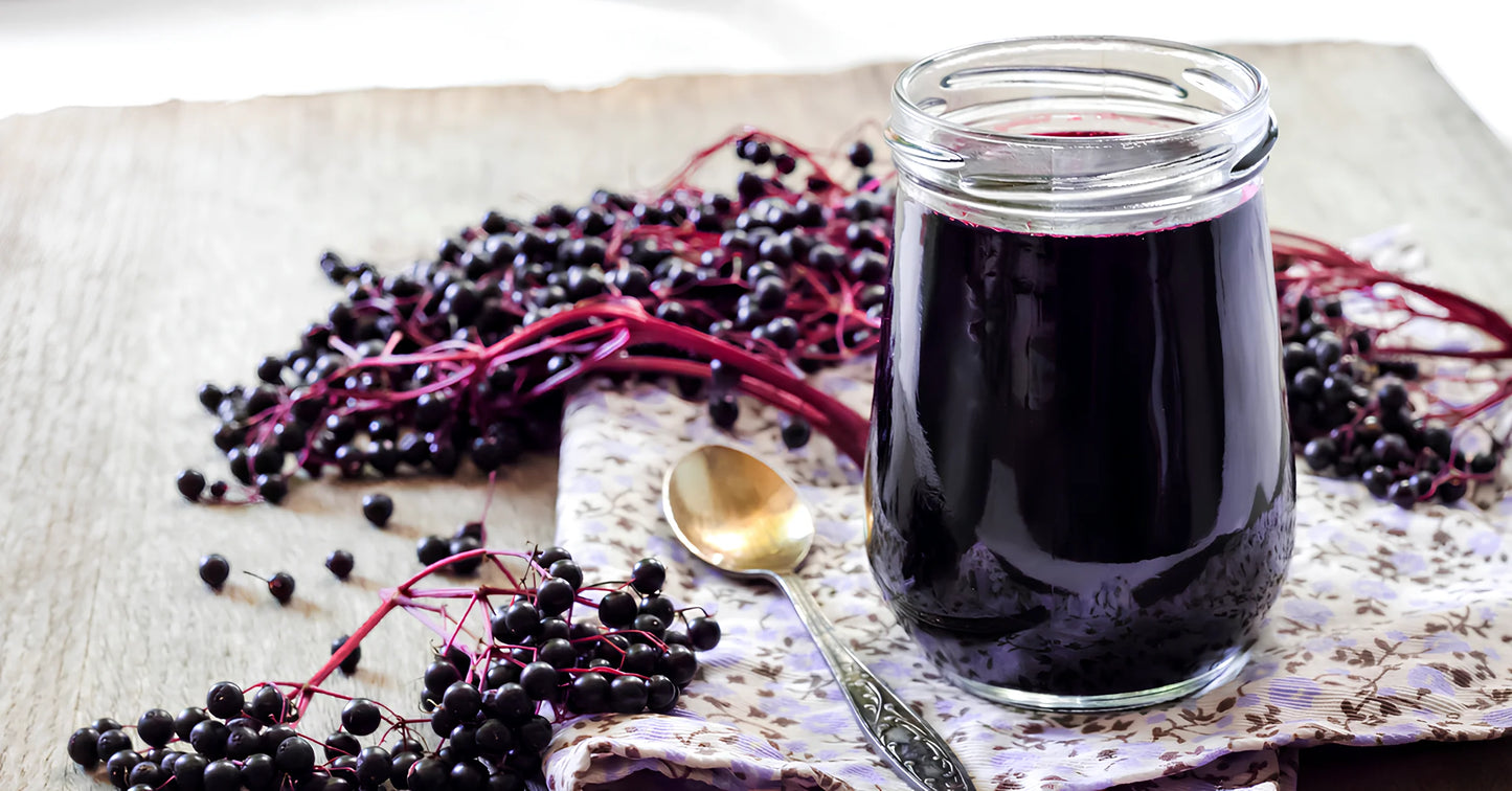 Wild-crafted whole elderberries for immune support and making homemade elderberry syrup.