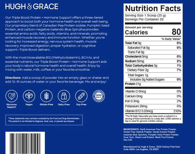 Hugh & Grace - Triple Boost Protein + Hormone Support