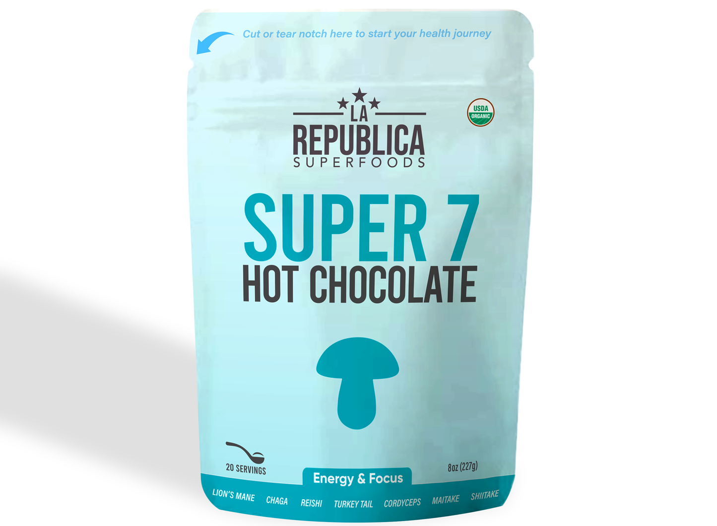 La Republica Coffee - USDA Organic Super 7 Hot Chocolate with Mushrooms+ 8oz