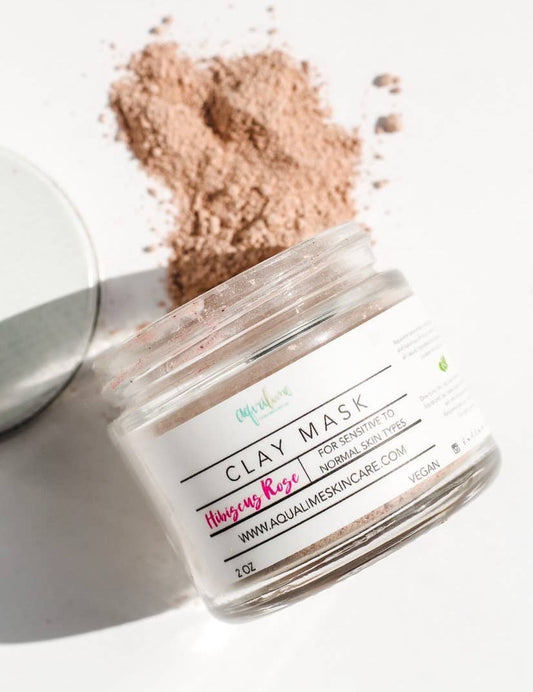 Aqualime - Hibiscus and Rose Clay Facial Mask - 2oz