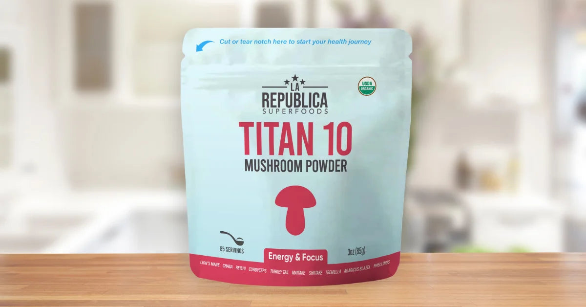 La Republica TITAN 10 Mushroom Powder USDA certification.