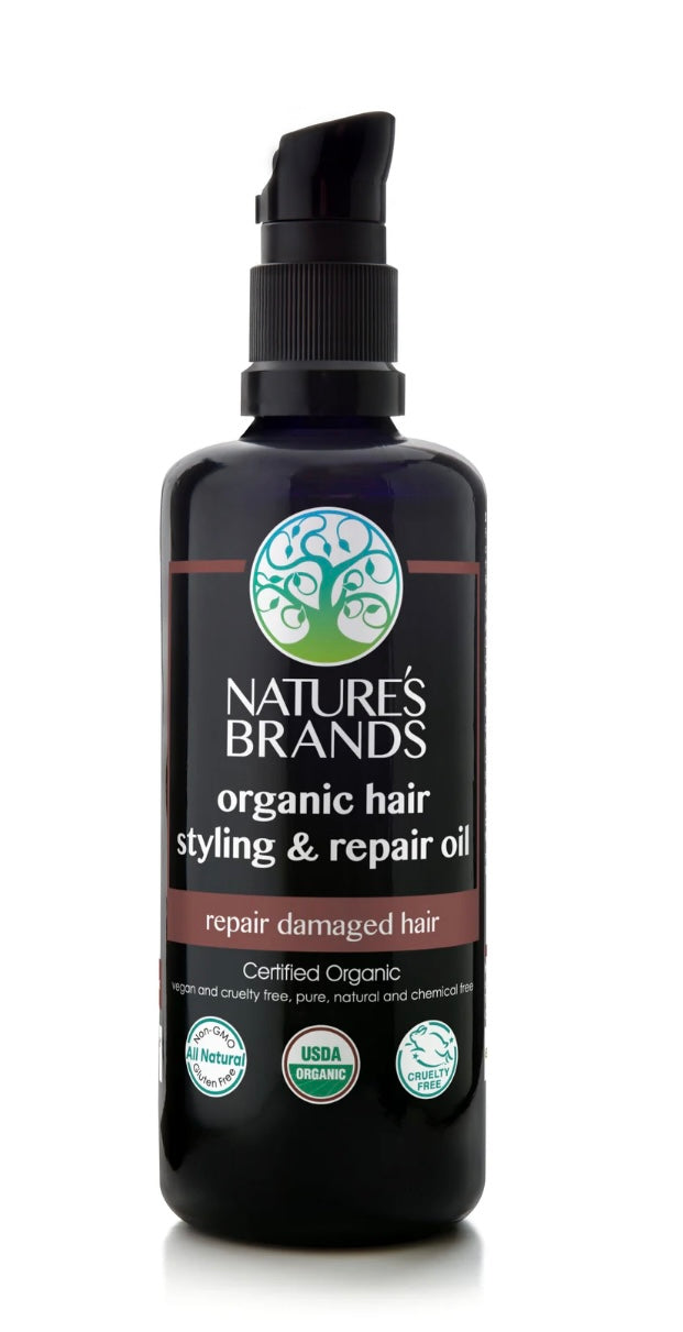 Nature’s Brands - Organic Hair Styling & Repair Oil Glass