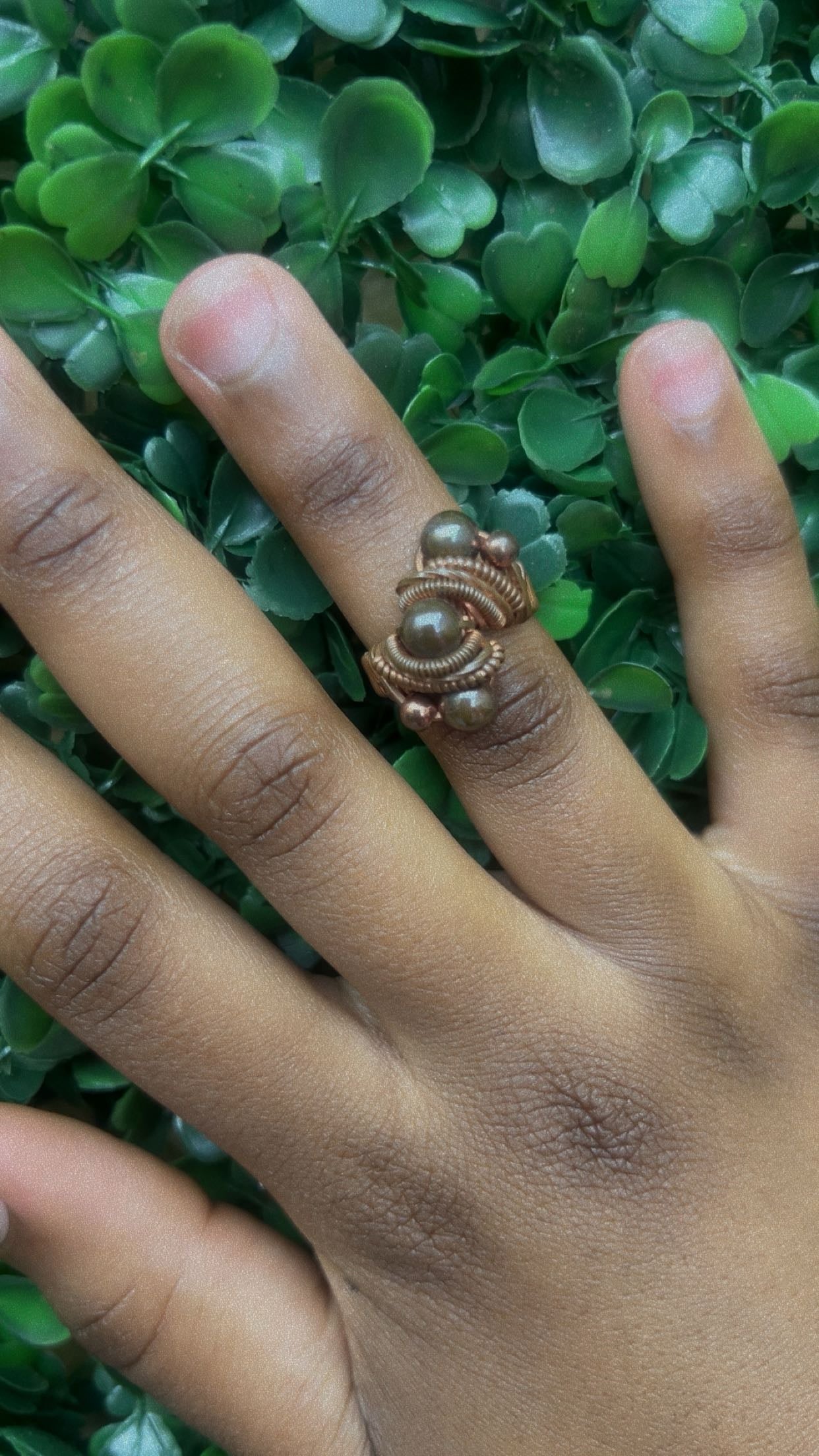 Handcrafted Copper Elegance Ring - Size 6