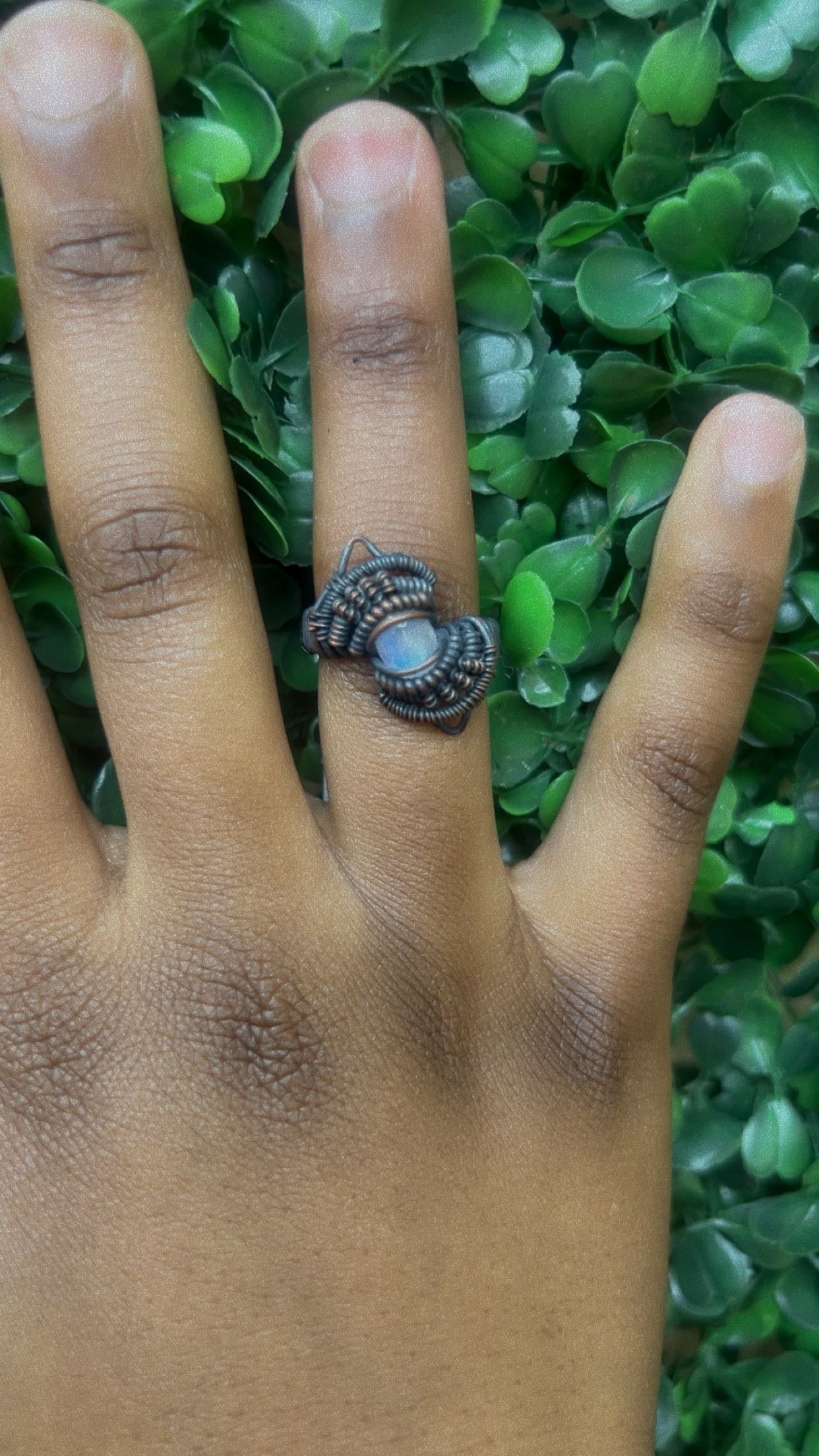 Handcrafted Moon Stone Ring -  Size 7