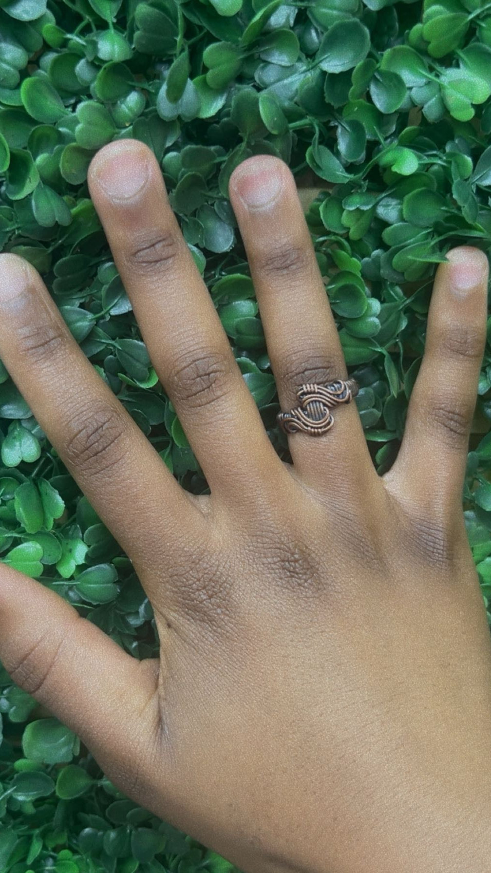 Handcrafted Copper Wavy Ring - Size 7.5