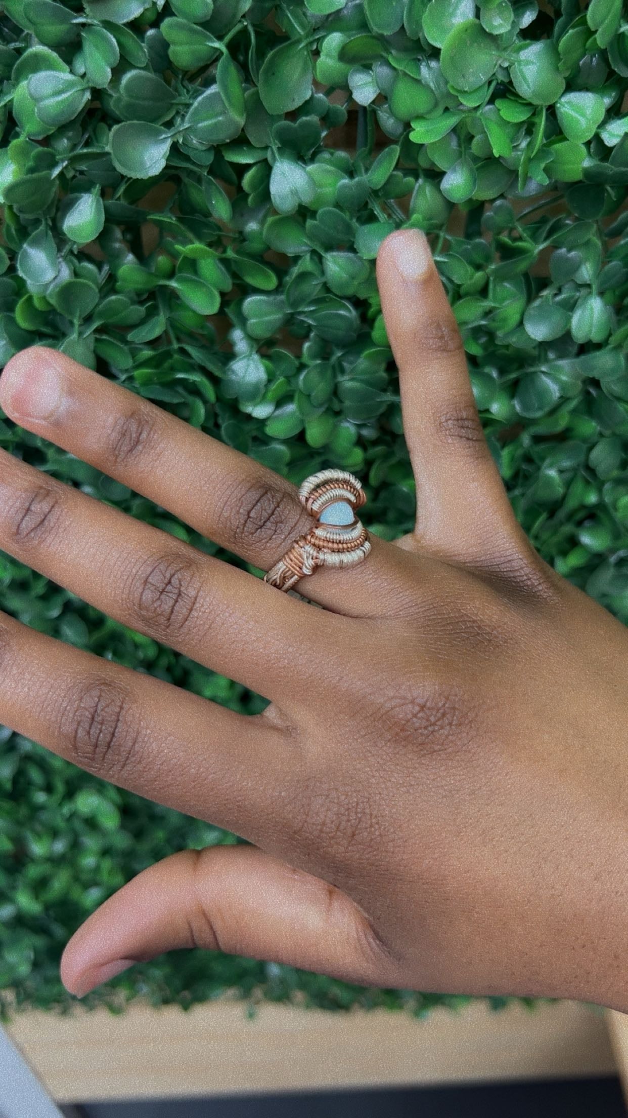 Handcrafted Larimar Ring - size 10