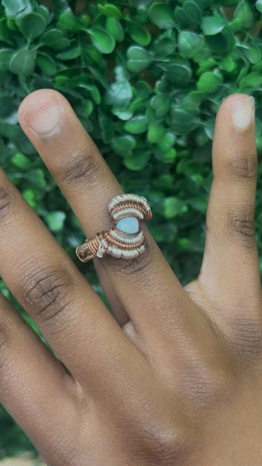 Handcrafted Larimar Ring - size 10