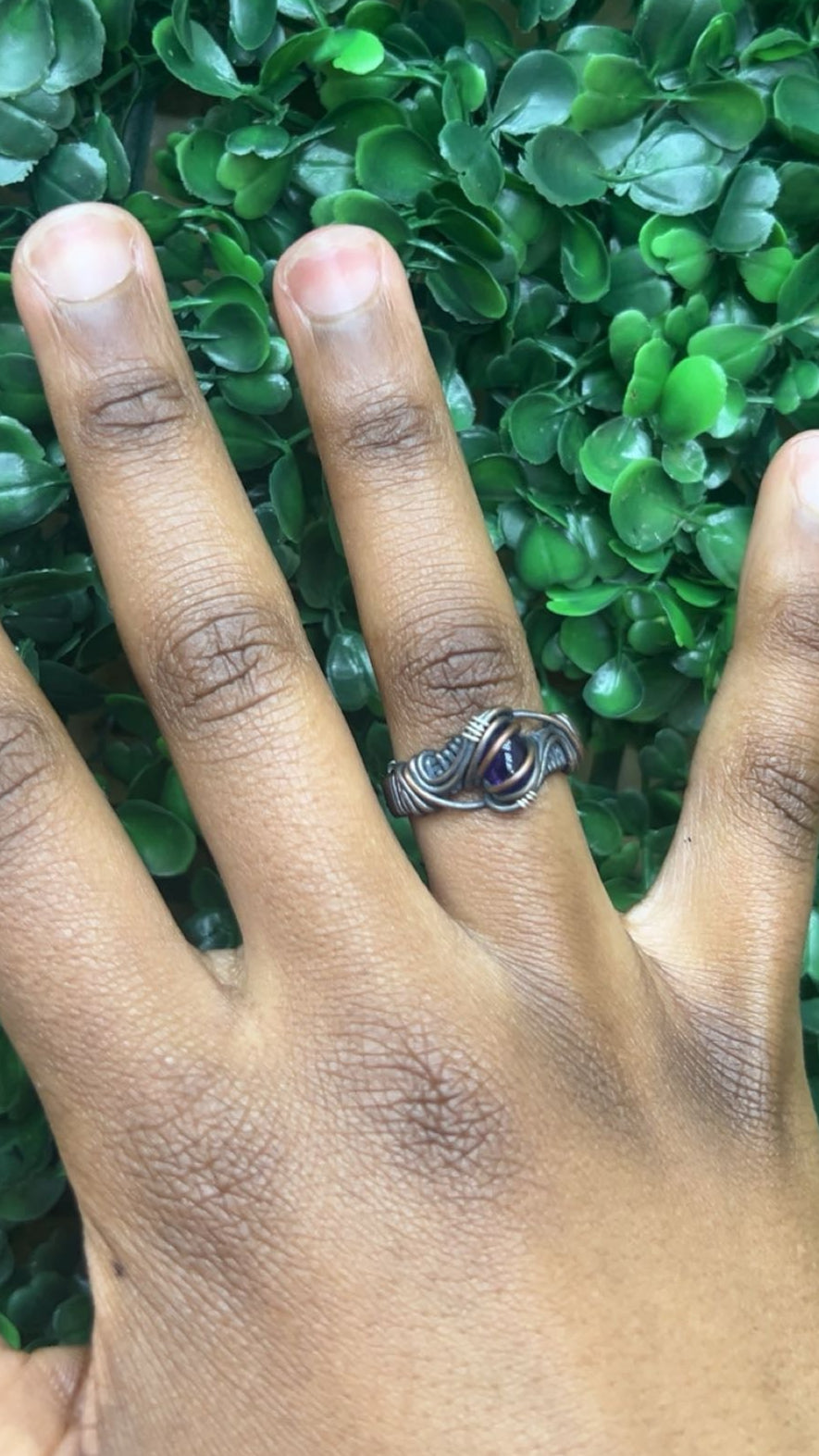 Handcrafted Amethyst Ring - Size 8