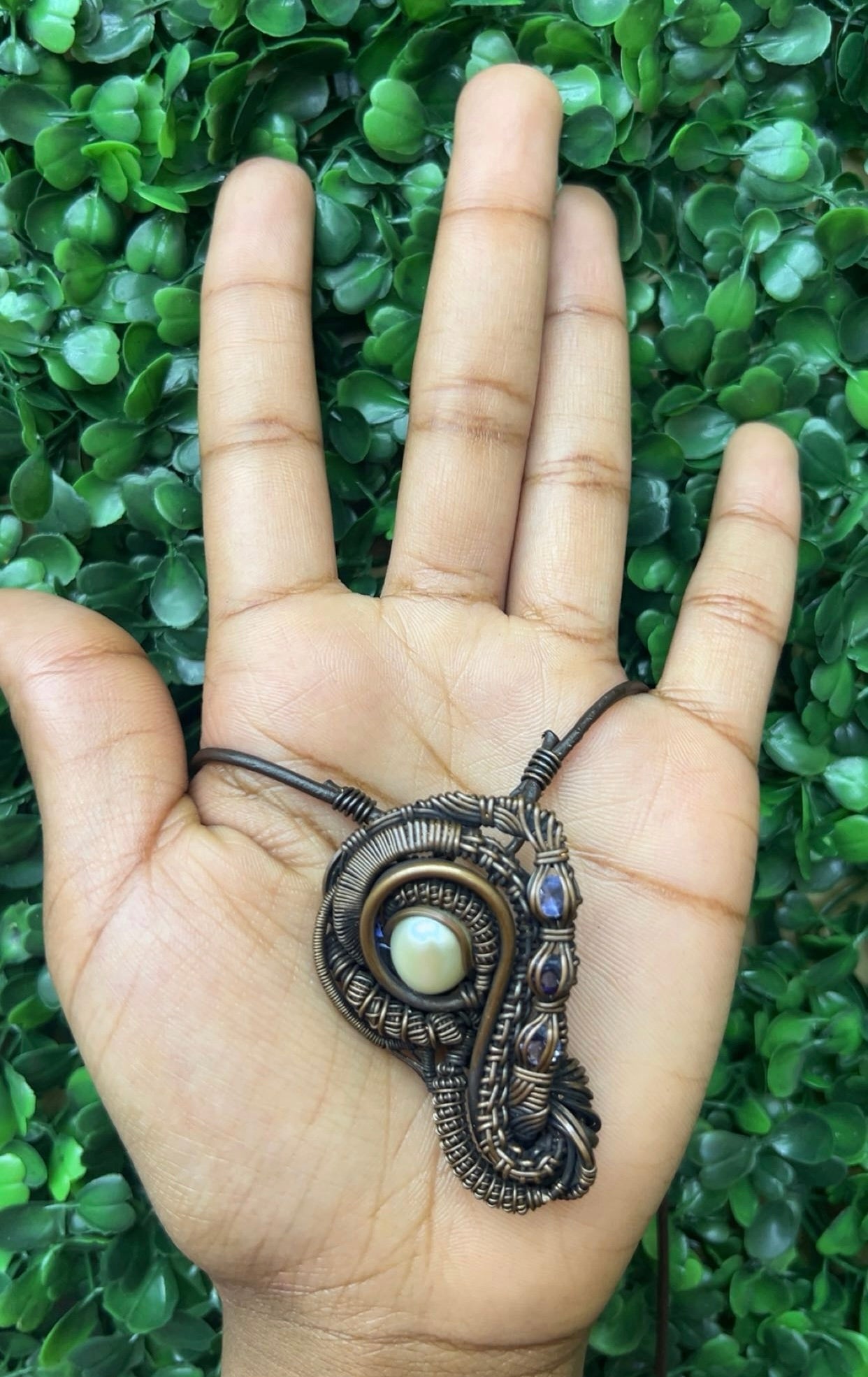 Handcrafted Lavender Moon Necklace