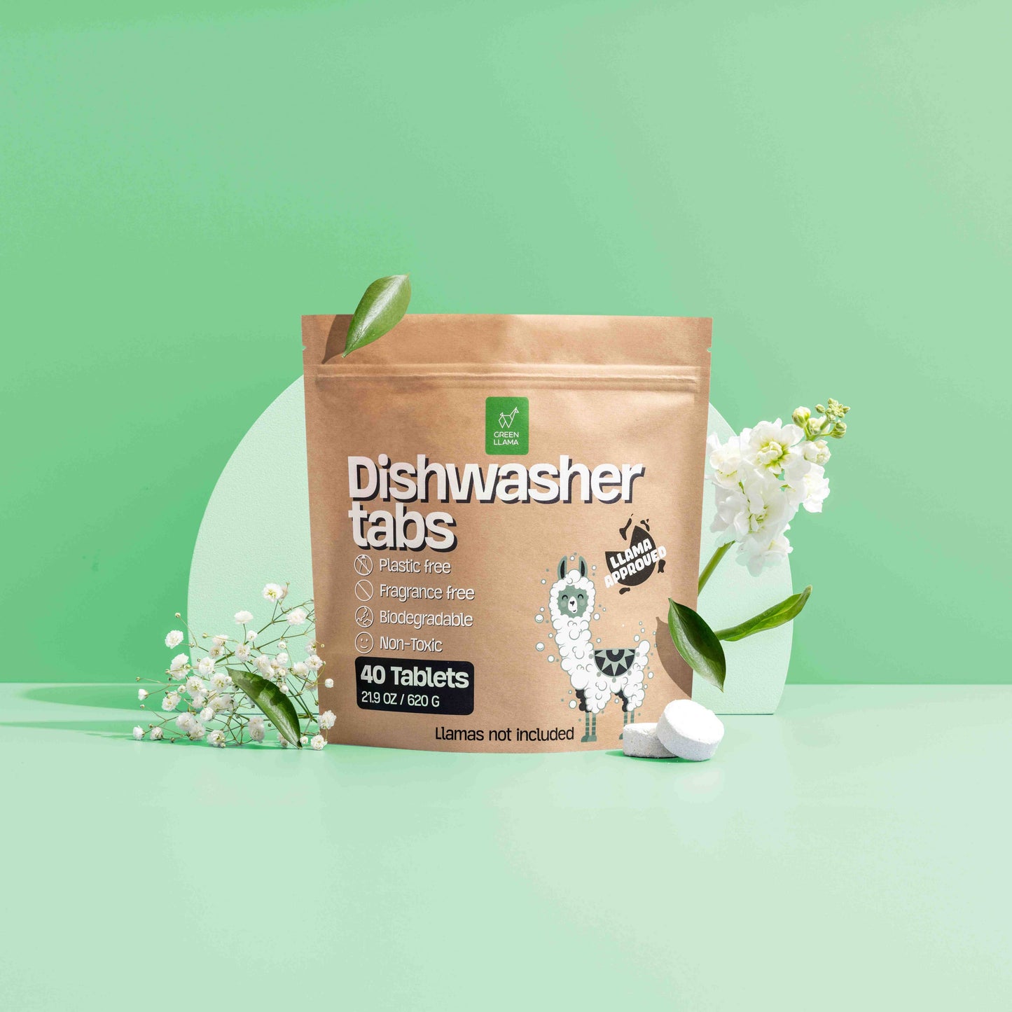 Green Llama - Fragrance & PVA Free Dish Washer Tablets (40ct)