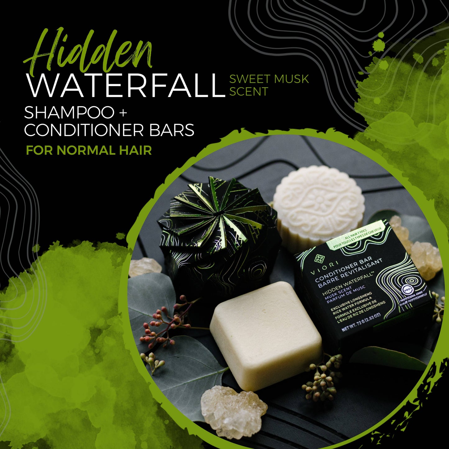 Viori Beauty - Shampoo & Conditioner Bars w/ Holder BUNDLE | Hidden Waterfall™