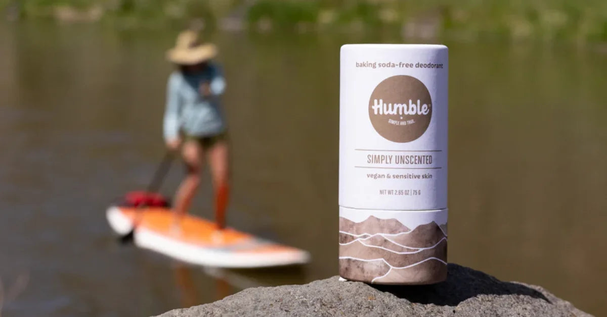 Humble Brands No-Scent Deodorant in plastic-free packaging designed for sensitive skin.