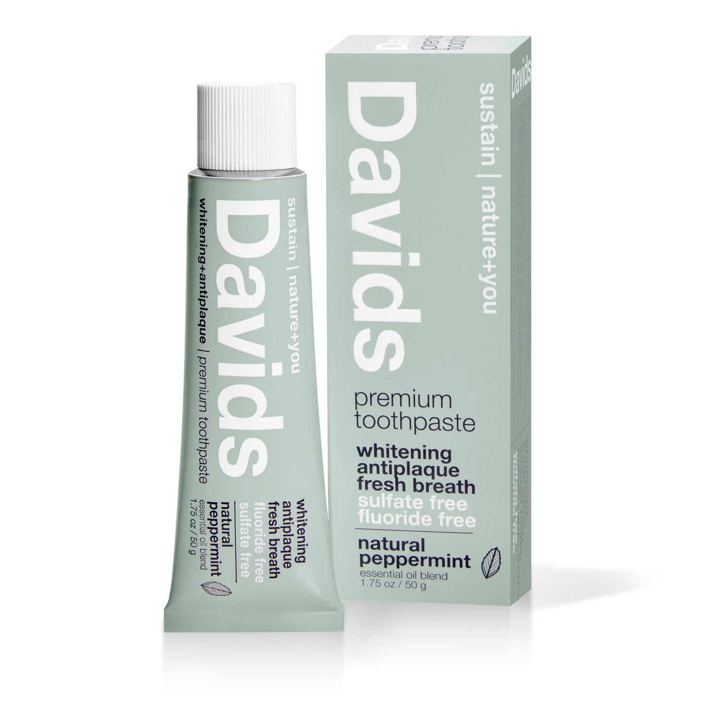 Davids Natural Toothpaste - Premium Toothpaste TRAVEL SIZE (Peppermint) 1.75oz