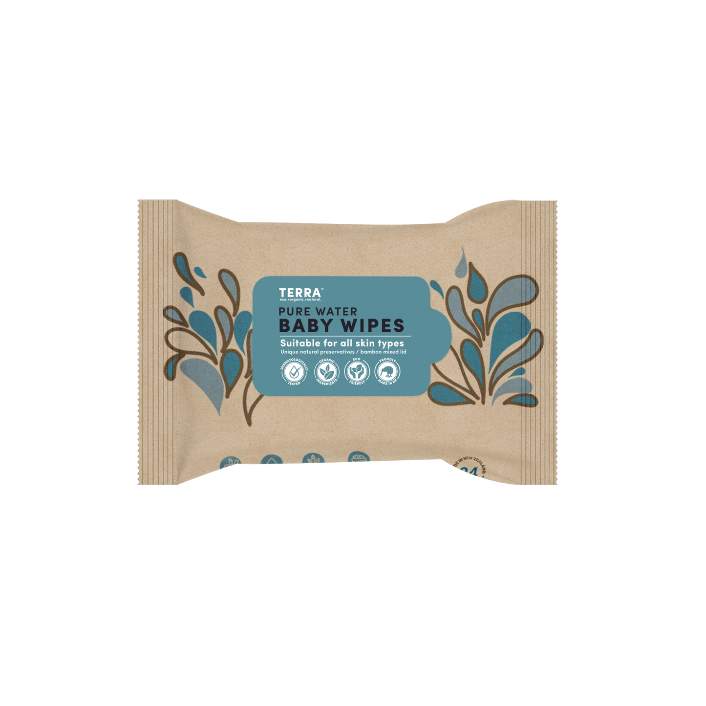 Terra Bamboo Baby Wipes - Pure NZ Water Travel Pack 24ct