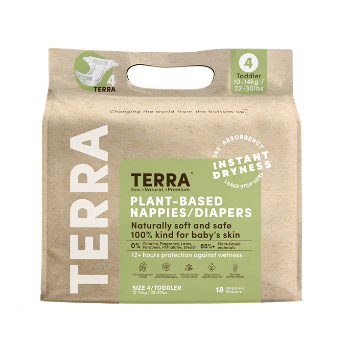 Terra Plant-Based Nappies/Diapers - Size 4 Toddler