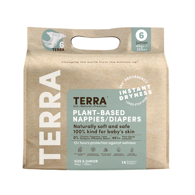 Terra Plant-Based Nappies/Diapers - Size 6 Junior